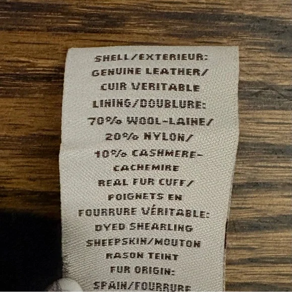 UGG Black Leather Gloves with Fur Trim - Picture 6 of 6